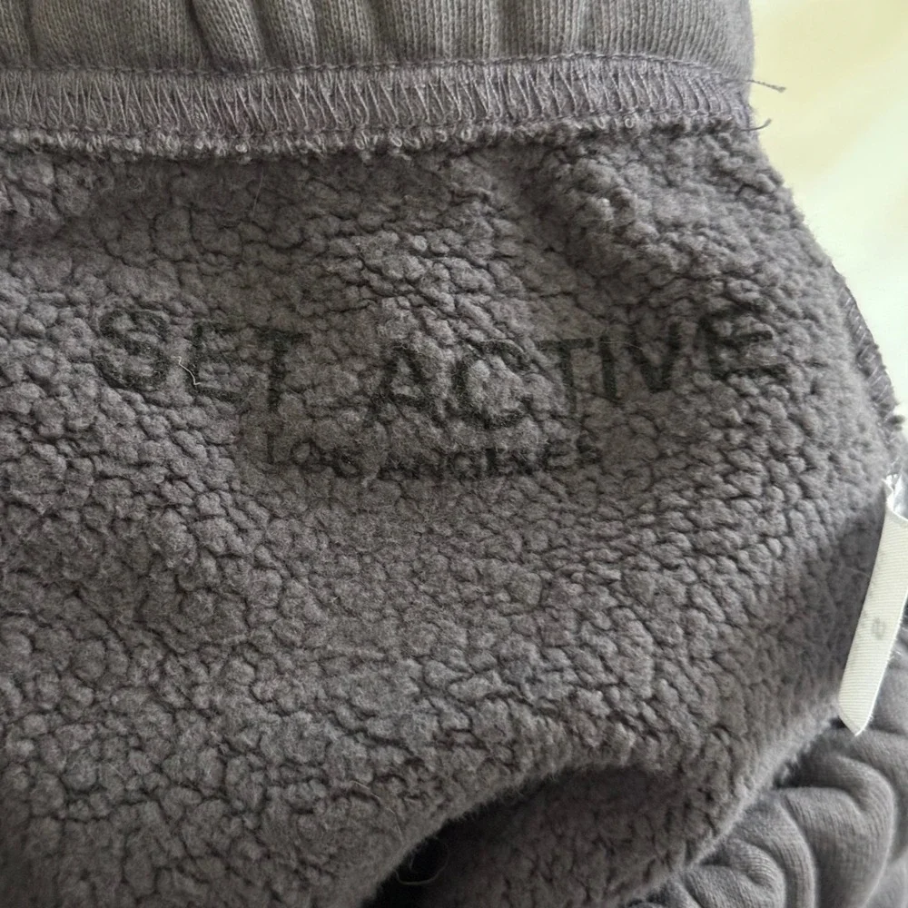 Set Active Charcoal Gray Sweat Shorts Gray Elastic Waist - Small‎ - Picture 5 of 5
